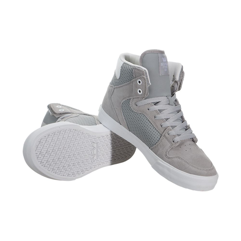 Baskets Montantes Supra Vaider Grise Blanche Light Grey/White Homme | BRC-86733940